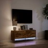 TV staliukas Sieninė TV spintelė su LED lemputėmis, dūminė, 100x31x35cm