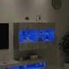 TV staliukas Sieninė TV spintelė su LED lemputėmis, betono, 98,5x30x60,5cm