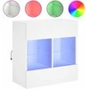 TV staliukas Sieninė TV spintelė su LED lemputėmis, balta, 58,5x30x60,5cm