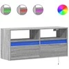 TV staliukas Sieninė TV spintelė su LED lemputėmis, pilka, 100x31x45cm