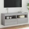 TV staliukas Sieninė TV spintelė su LED lemputėmis, pilka, 100x30x40cm