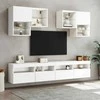 TV staliukas Sieninė TV spintelė su LED lemputėmis, balta, 100x30x40cm