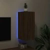 TV staliukas Sieninė TV spintelė su LED lemputėmis, ruda, 30,5x35x70cm