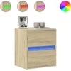 TV staliukas Sieninė TV spintelė su LED lemputėmis, ąžuolo, 41x31x45cm