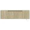 TV staliukas Sieninė TV spintelė su LED lemputėmis, ąžuolo, 135x31x39,5cm
