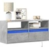 TV staliukas Sieninė TV spintelė su LED lemputėmis, betono, 100x31x45cm