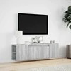 TV staliukas Sieninė TV spintelė su LED lemputėmis, pilka, 135x31x39,5cm