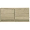 TV staliukas Sieninė TV spintelė su LED lemputėmis, ąžuolo, 80x31x35cm