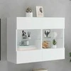 TV staliukas Sieninė TV spintelė su LED lemputėmis, balta, 78,5x30x60,5cm