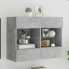 TV staliukas Sieninė TV spintelė su LED lemputėmis, betono, 78,5x30x60,5cm