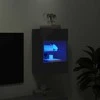 TV staliukas Sieninė TV spintelė su LED lemputėmis, juoda, 40x30x60,5cm