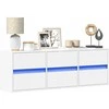 TV staliukas Sieninė TV spintelė su LED lemputėmis, balta, 130x31x45 cm