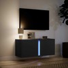 TV staliukas Sieninė TV spintelė su LED lemputėmis, juoda, 80x31x35cm
