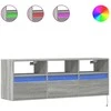 TV staliukas Sieninė TV spintelė su LED lemputėmis, pilka ąžuolo 130x31x45cm