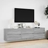 TV staliukas Sieninė TV spintelė su LED lemputėmis, pilka, 180x31x45cm