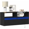 TV staliukas Sieninė TV spintelė su LED lemputėmis, juoda, 100x31x45cm