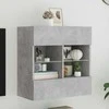 TV staliukas Sieninė TV spintelė su LED lemputėmis, betono, 58,5x30x60,5cm
