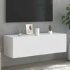 TV staliukas Sieninė TV spintelė su LED lemputėmis, balta, 100x35x31cm