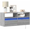 TV staliukas Sieninė TV spintelė su LED lemputėmis, pilka, 100x31x45cm