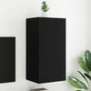 TV staliukas Sieninė TV spintelė su LED lemputėmis, juoda, 40,5x35x80cm