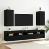 TV staliukas Sieninė TV spintelė su LED lemputėmis, juoda, 30,5x35x70cm