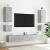 TV staliukas Sieninė TV spintelė su LED lemputėmis, betono, 100x35x31cm
