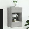 TV staliukas Sieninė TV spintelė su LED lemputėmis, pilka, 40x30x60,5cm
