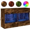 TV staliukas Sieninė TV spintelė su LED lemputėmis, dūminė, 98,5x30x60,5cm