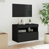 TV staliukas Sieninė TV spintelė su LED lemputėmis, juoda, 60x30x40cm