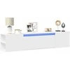 TV staliukas Sieninė TV spintelė su LED lemputėmis, balta, 180x31x39,5cm