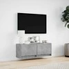TV staliukas Sieninė TV spintelė su LED lemputėmis, betono, 100x31x35cm