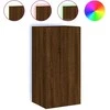 TV staliukas Sieninė TV spintelė su LED lemputėmis, ruda, 40,5x35x80cm