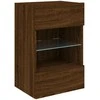 TV staliukas Sieninė TV spintelė su LED lemputėmis, ruda, 40x30x60,5cm