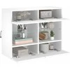 TV staliukas Sieninė TV spintelė su LED lemputėmis, balta, 78,5x30x60,5cm