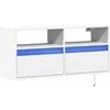 TV staliukas Sieninė TV spintelė su LED lemputėmis, balta, 100x31x45cm