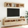 TV staliukas Sieninė TV spintelė su LED lemputėmis, ąžuolo, 80x30x40cm