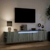 TV staliukas Sieninė TV spintelė su LED lemputėmis, pilka, 180x31x39,5cm