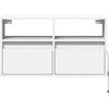 TV staliukas Sieninė TV spintelė su LED lemputėmis, balta, 80x31x45cm
