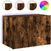 TV staliukas Sieninė TV spintelė su LED lemputėmis, dūminė, 60x35x41cm