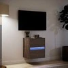 TV staliukas Sieninė TV spintelė su LED lemputėmis, ruda ąžuolo, 41x31x45cm
