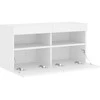 TV staliukas Sieninė TV spintelė su LED lemputėmis, balta, 80x30x40cm