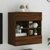 TV staliukas Sieninė TV spintelė su LED lemputėmis, ruda, 58,5x30x60,5cm