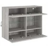 TV staliukas Sieninė TV spintelė su LED lemputėmis, pilka, 78,5x30x60,5cm