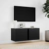 TV staliukas Sieninė TV spintelė su LED lemputėmis, juoda, 80x31x35cm