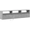 TV staliukas Sieninė TV spintelė su LED lemputėmis, betono, 180x31x45cm