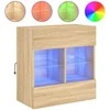 TV staliukas Sieninė TV spintelė su LED lemputėmis, ąžuolo, 58,5x30x60,5cm