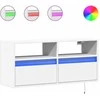 TV staliukas Sieninė TV spintelė su LED lemputėmis, balta, 100x31x45cm