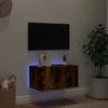 TV staliukas Sieninė TV spintelė su LED lemputėmis, dūminė, 60x35x31cm