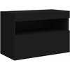 TV staliukas Sieninė TV spintelė su LED lemputėmis, juoda, 60x30x40cm