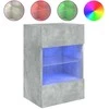TV staliukas Sieninė TV spintelė su LED lemputėmis, betono, 40x30x60,5cm